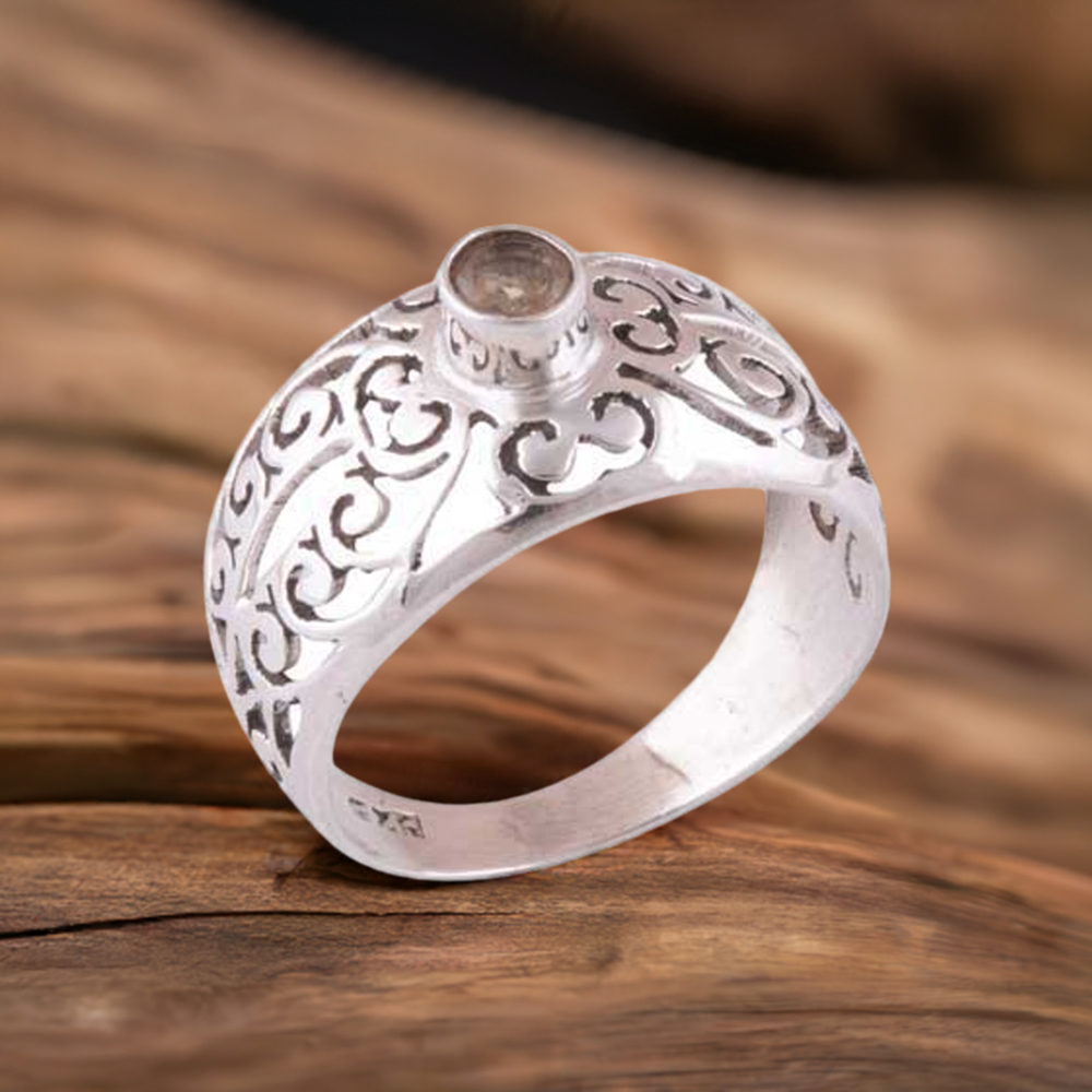 Semi Precious Labradorite Gemstone Rings In 925 Sterling Silver Jewelry 925SR3975