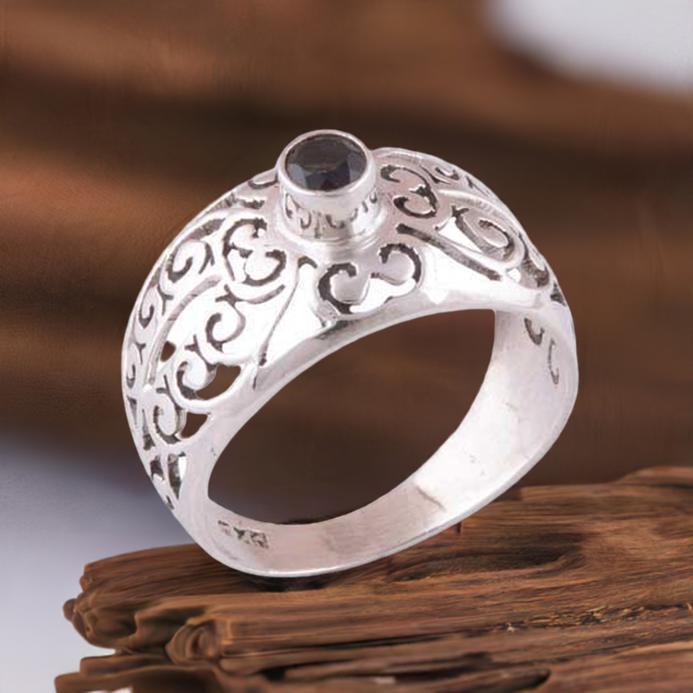 Genuine Black Onyx Gemstone Rings In 925 Sterling Silver Jewelry 925SR3976