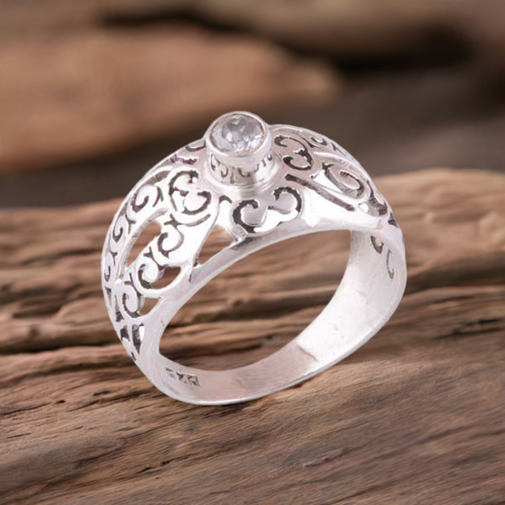 Natural Blue Topaz Gemstone Rings In 925 Sterling Silver Jewelry 925SR3977