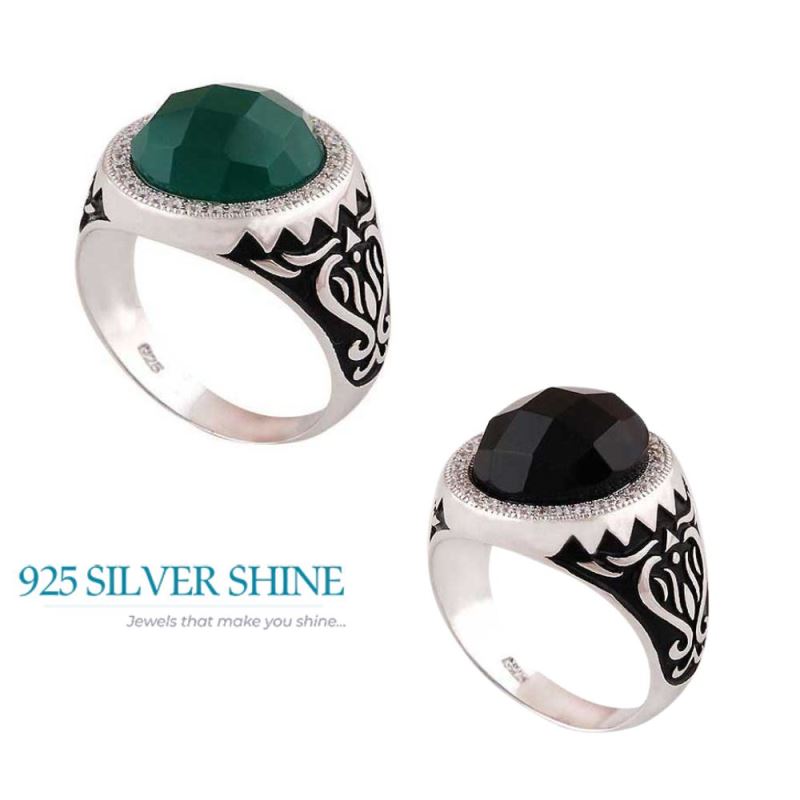 925 Sterling Silver Handmade Rings In Black Onyx Gemstone Jewelry 925SR3997_2
