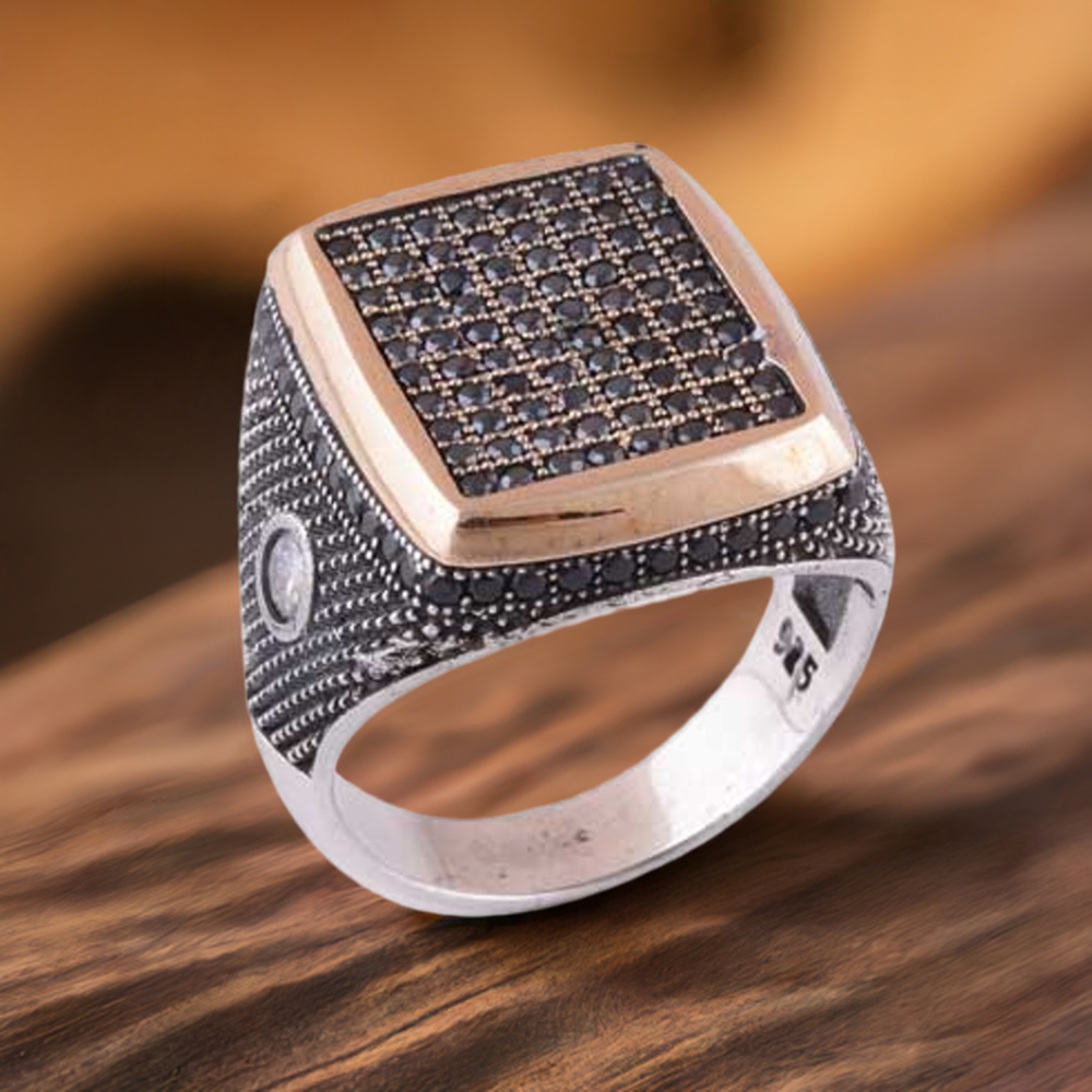 925 Sterling Silver Handmade Rings In Black Onyx Gemstone Jewelry 925SR4010