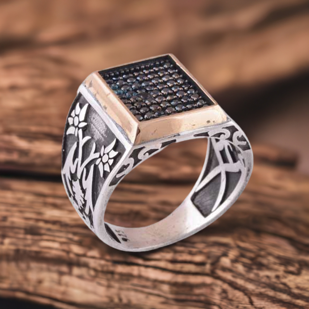 925 Sterling Silver Handmade Rings In Black Onyx Gemstone Jewelry 925SR4012