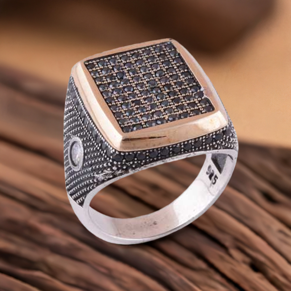 925 Sterling Silver Handmade Rings In Black Onyx Gemstone Jewelry 925SR4013