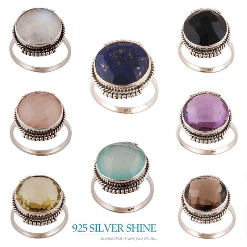 Solid 925 Silver Rings In Natural Lapis Lazuli Gemstone 925SR4017_2