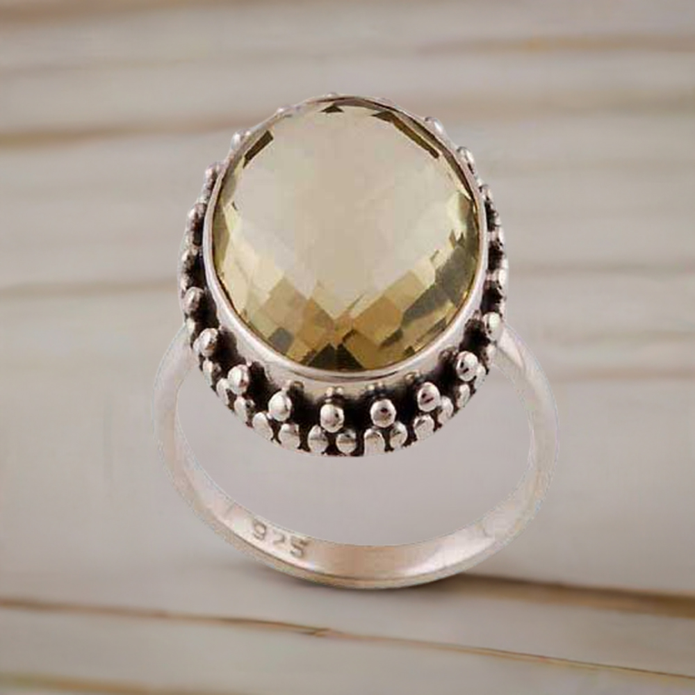 Stunning Citrine Birthstone Sterling Silver Rings 925SR4023