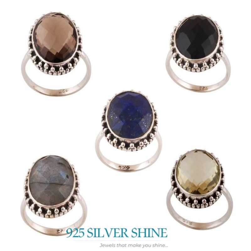 Genuine Lapis Lazuli Gemstone Rings In 925 Sterling Silver 925SR4025_2