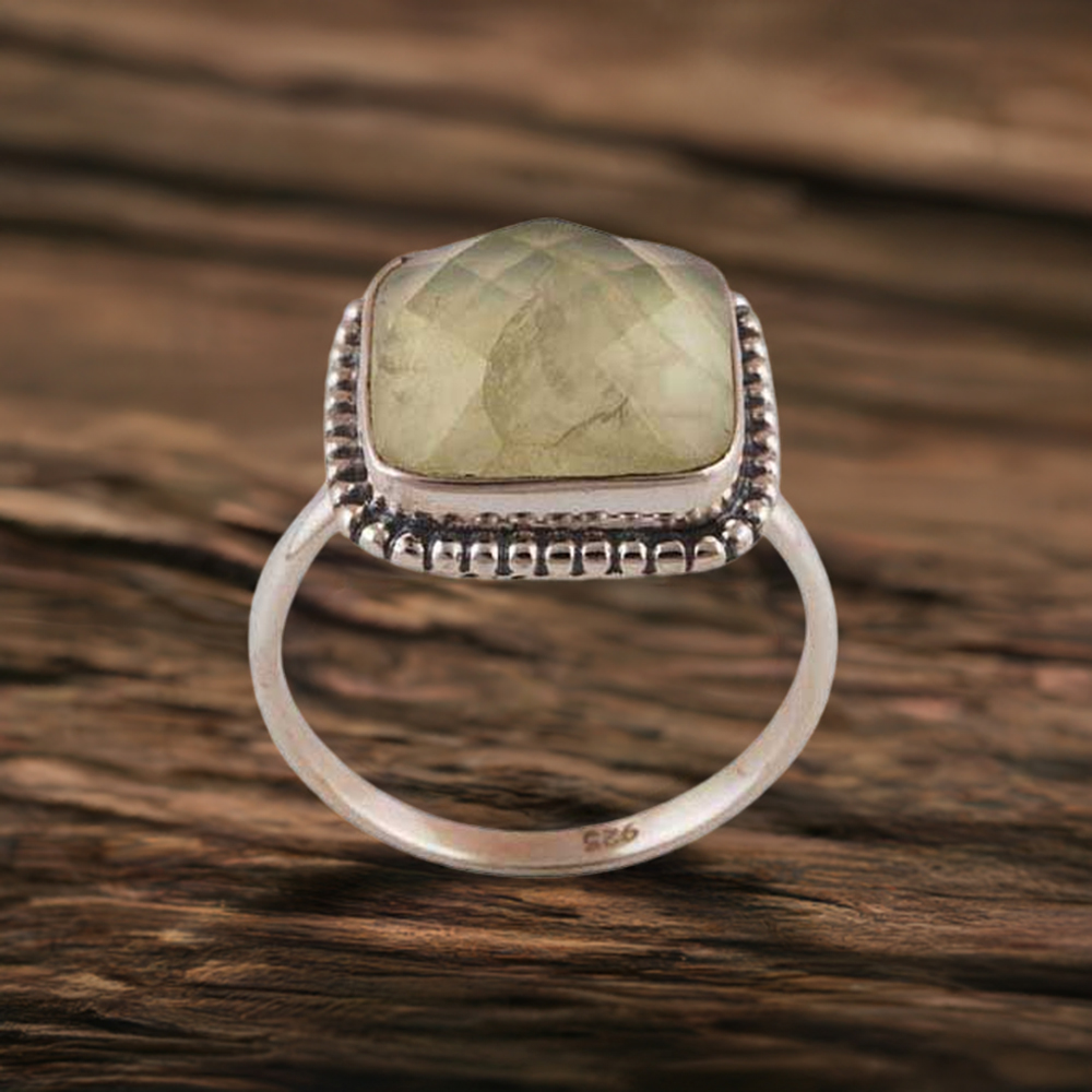 925 Sterling Silver Rings In Natural Chalcedony Gemstone 925SR4035