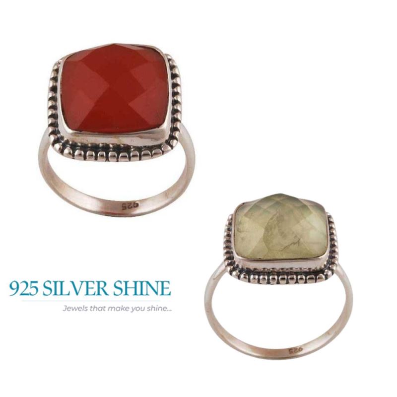 925 Sterling Silver Rings In Semi Precious Carnelian Gemstone 925SR4036_2