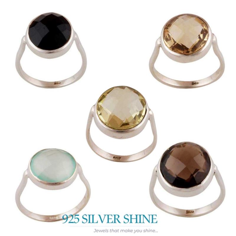925 Sterling Silver Rings In Semi Precious Chalcedony Gemstone 925SR4045_2