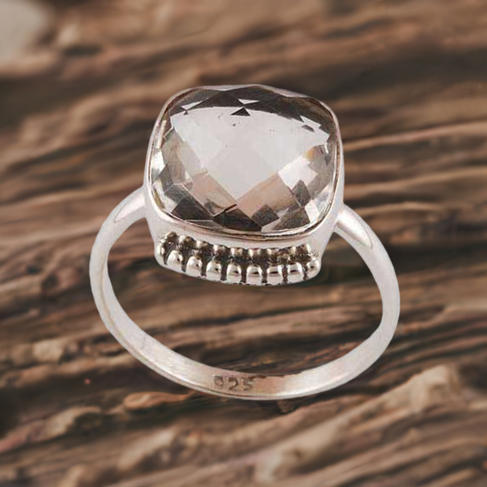 Natural Crystal Gemstone Rings In 925 Sterling Silver Jewelry 925SR4050