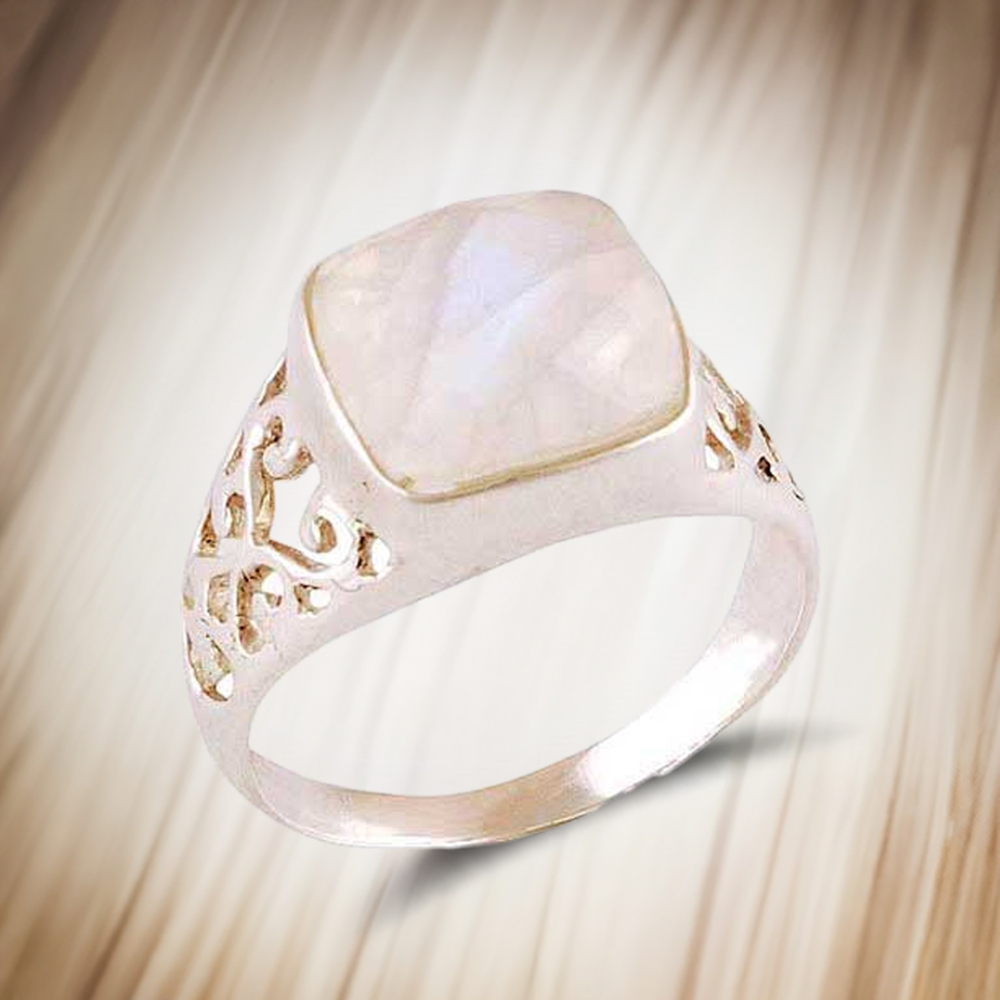 925 Sterling Silver Handmade Rings In Rainbow Moonstone Jewelry 925SR4064