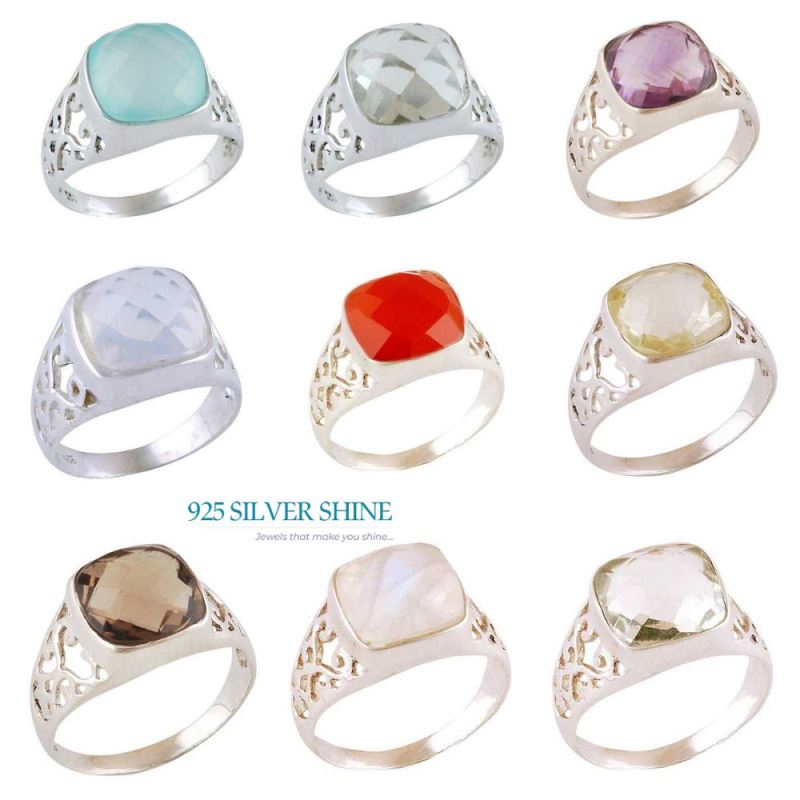 925 Sterling Silver Handmade Rings In Smoky Quartz Gemstone Jewelry 925SR4065_2