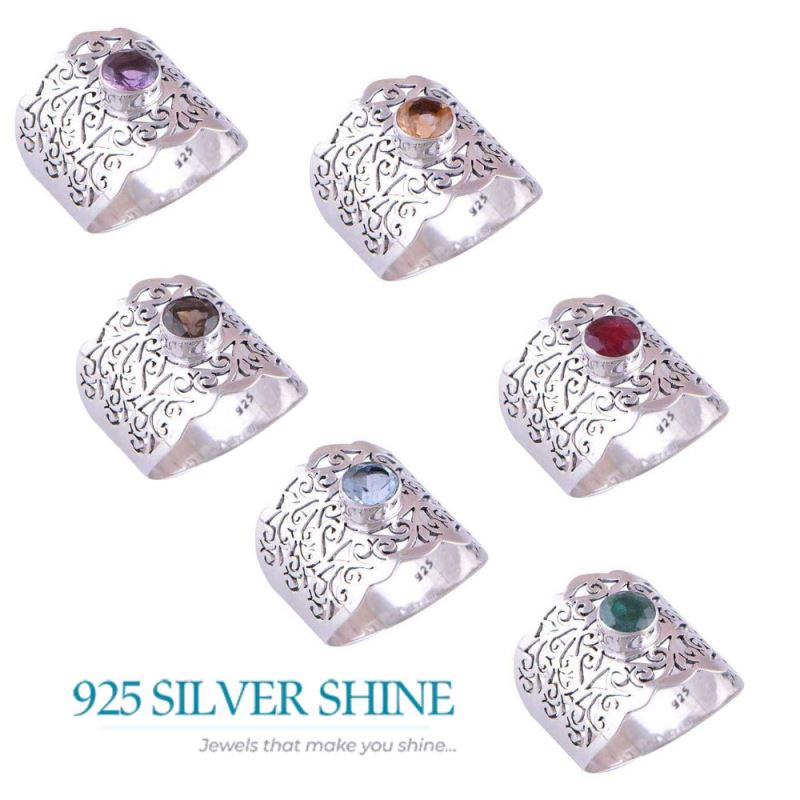 Sterling Silver Amethyst February Gemstone Rings 925SR4078_1