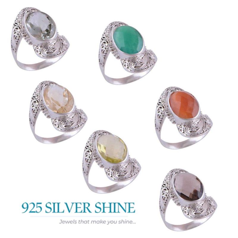 925 Sterling Silver Rings In Semi Precious Green Onyx Gemstone 925SR4115_2