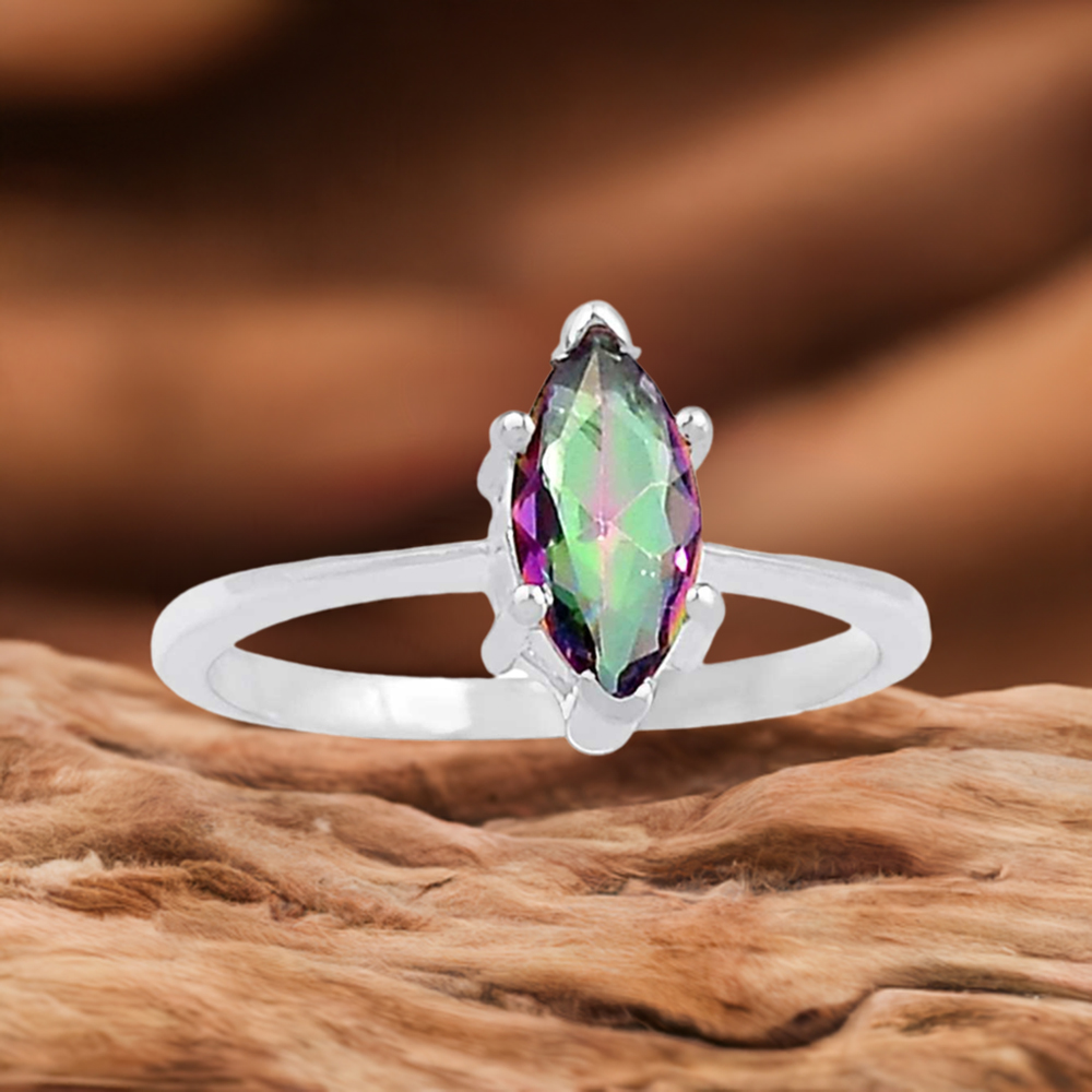 925 Sterling Silver Rings In Mystic Topaz Gemstone Jewelry 925SR880