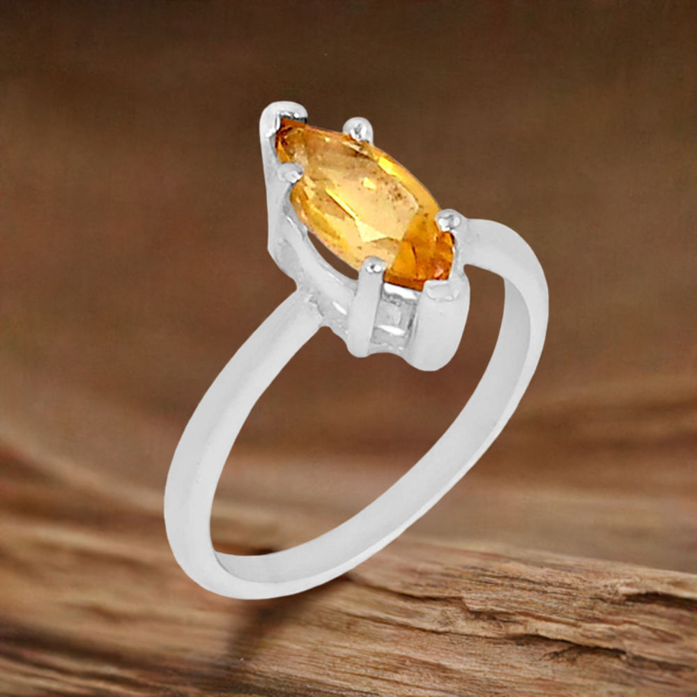 925 Sterling Silver Rings In Citrine Gemstone Jewelry 925SR882