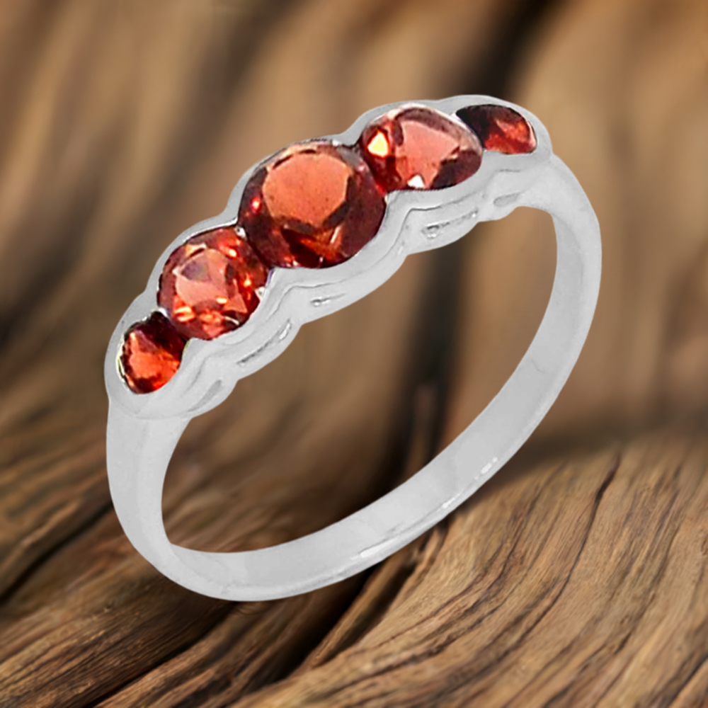 925 Sterling Silver Rings In Garnet Gemstone Jewelry 925SR901