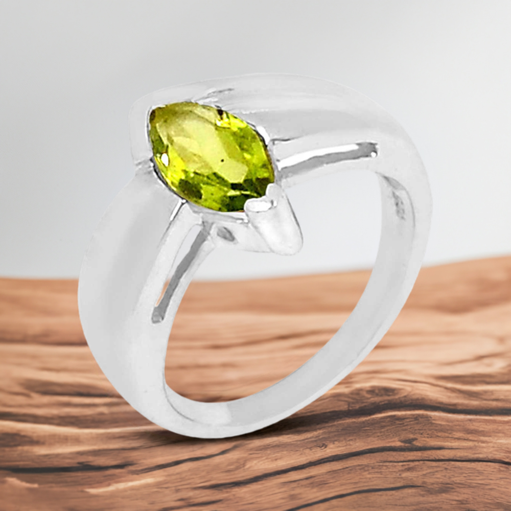 925 Sterling Silver Handmade Rings In Peridot Gemstone Jewelry 925SR904
