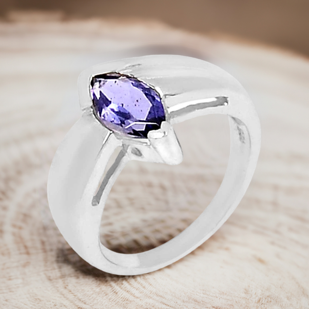 925 Sterling Silver Handmade Rings In Iolite Gemstone Jewelry 925SR906