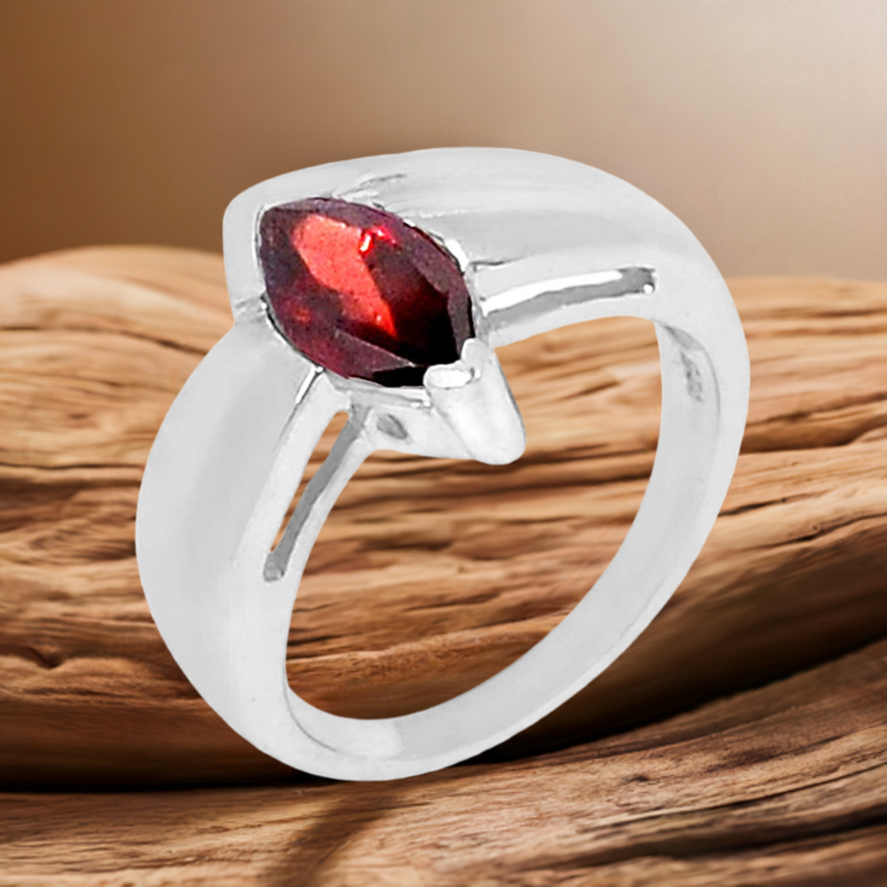 925 Sterling Silver Handmade Rings In Garnet Gemstone Jewelry 925SR907