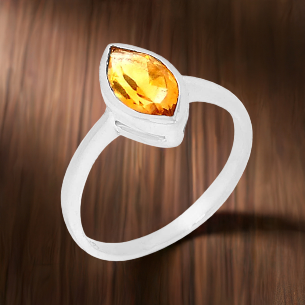 Genuine Citrine Gemstone Rings In 925 Sterling Silver 925SR925