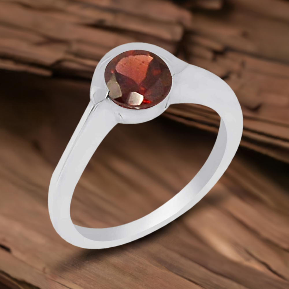 925 Sterling Silver Rings In Semi Precious Garnet Gemstone 925SR933