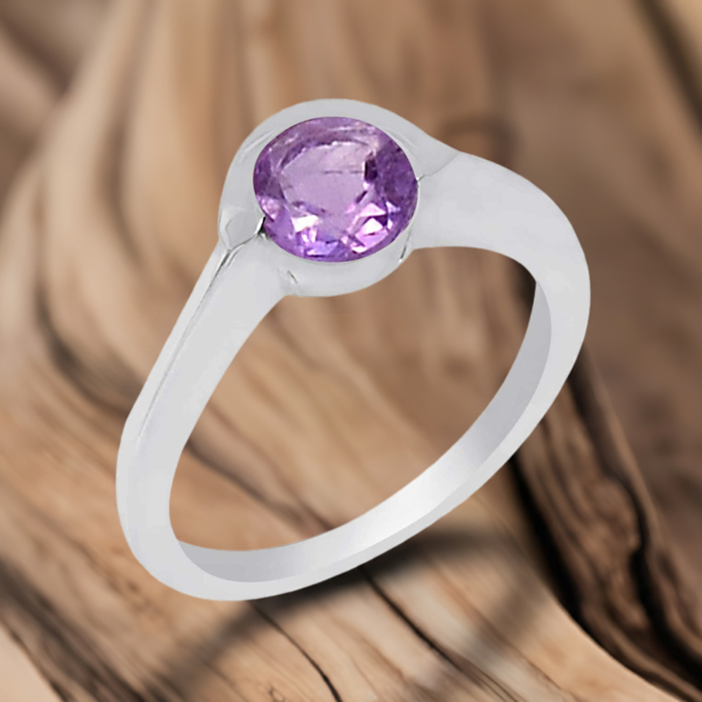 925 Sterling Silver Rings In Natural Amethyst Gemstone 925SR935