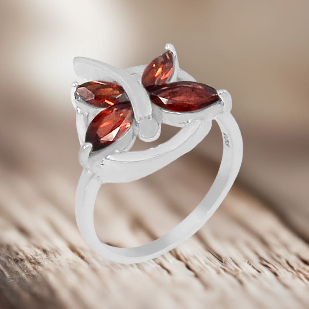 925 Sterling Silver Rings In Semi Precious Garnet Gemstone 925SR939