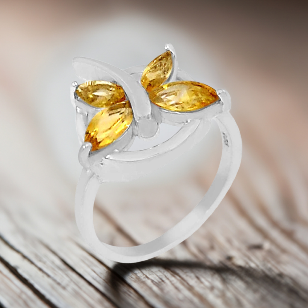 925 Sterling Silver Rings In Genuine Citrine Gemstone 925SR940