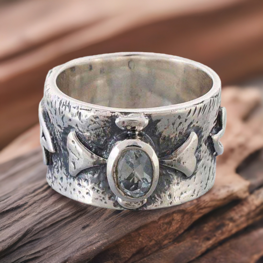 925 Sterling Silver Rings In Blue Topaz Gemstone Jewelry 925SR980