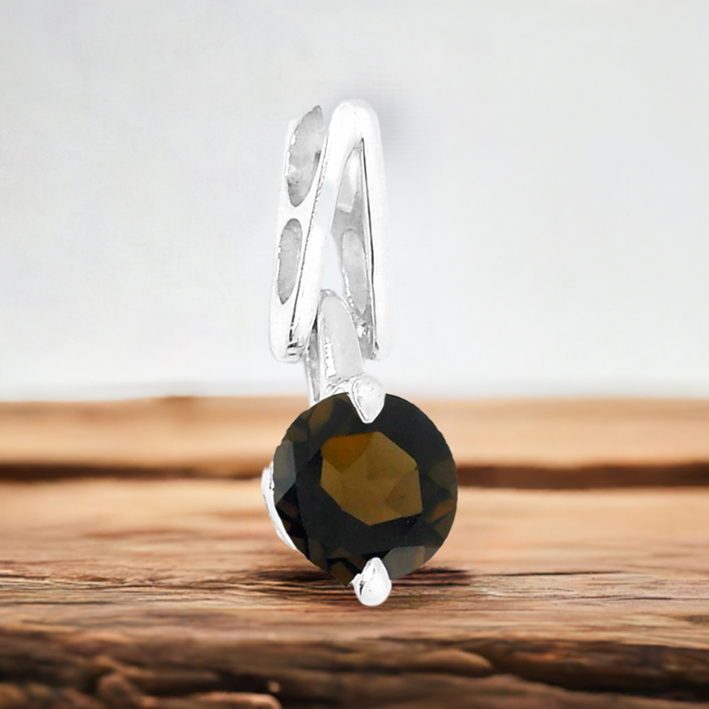 925 Sterling Silver Handmade Pendants In Smokey Gemstone Jewelry 925SSP301-1