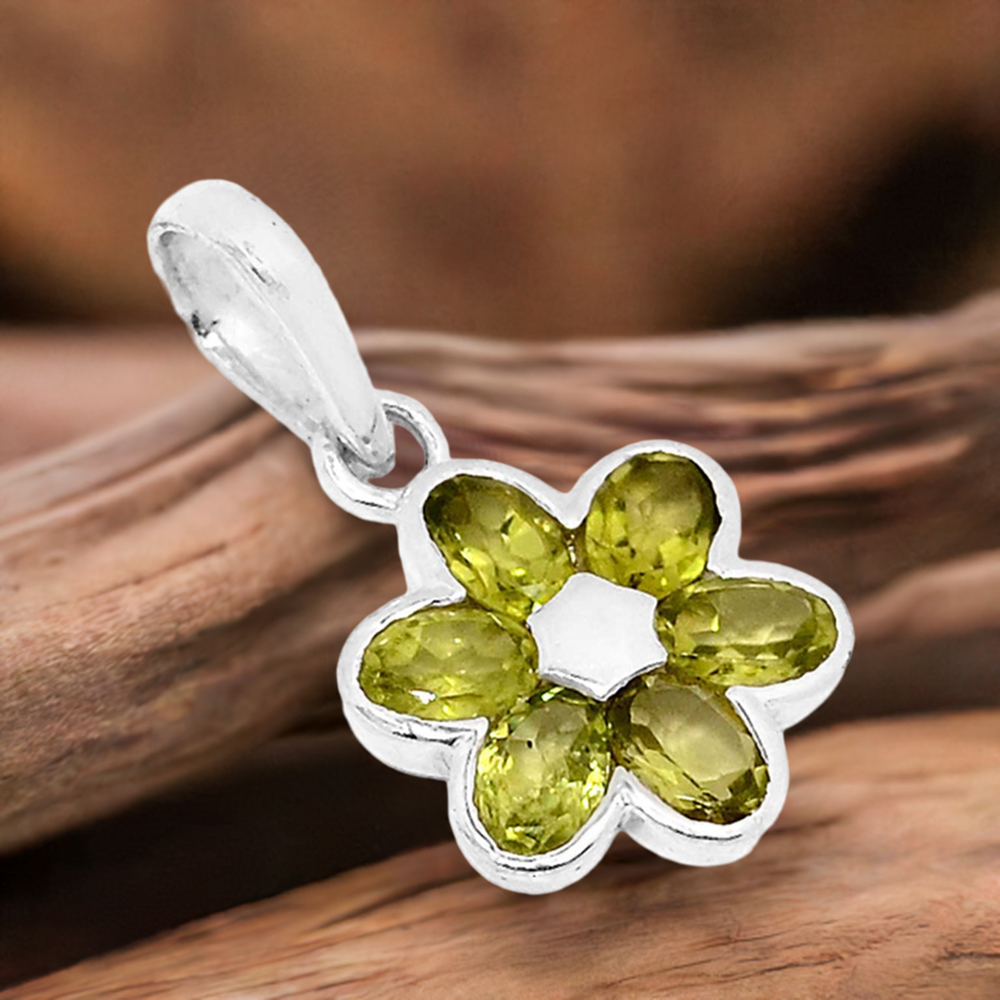 925 Sterling Silver Handmade Pendants In Peridot Gemstone Jewelry 925SSP303-4
