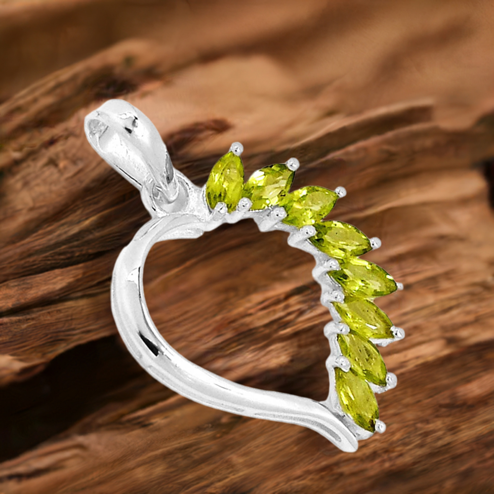 925 Sterling Silver Handmade Pendants In Peridot Gemstone Jewelry 925SSP304-4