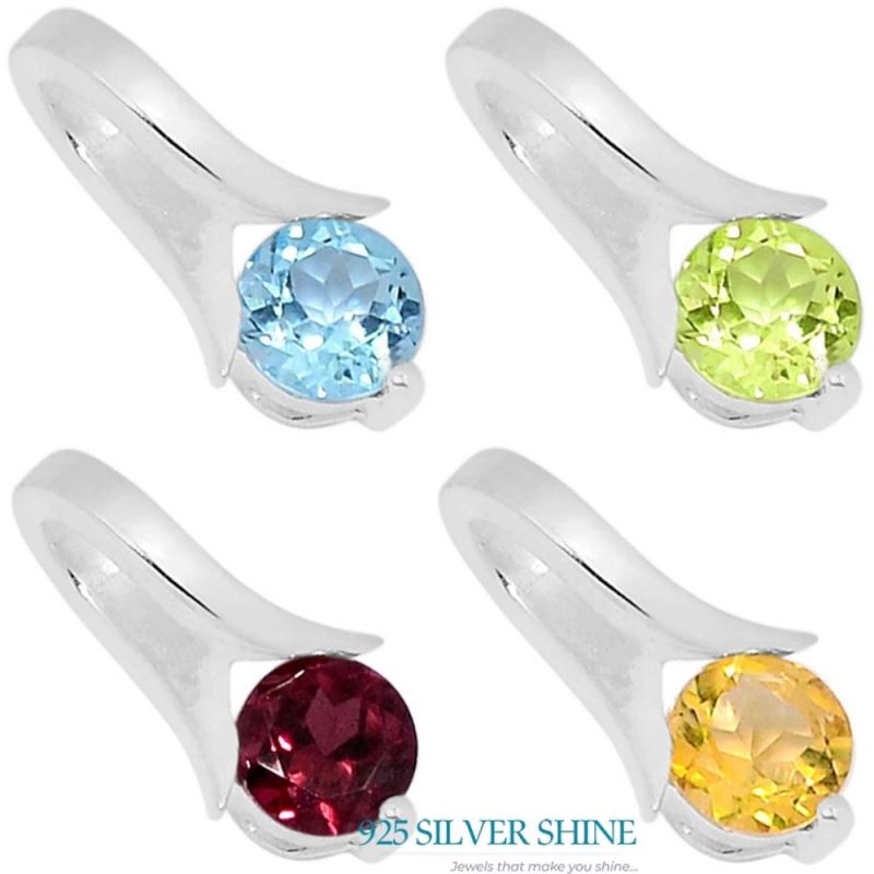 Fine Sterling Silver Pendants In Citrine Gemstone Jewelry 925SSP306-2_2