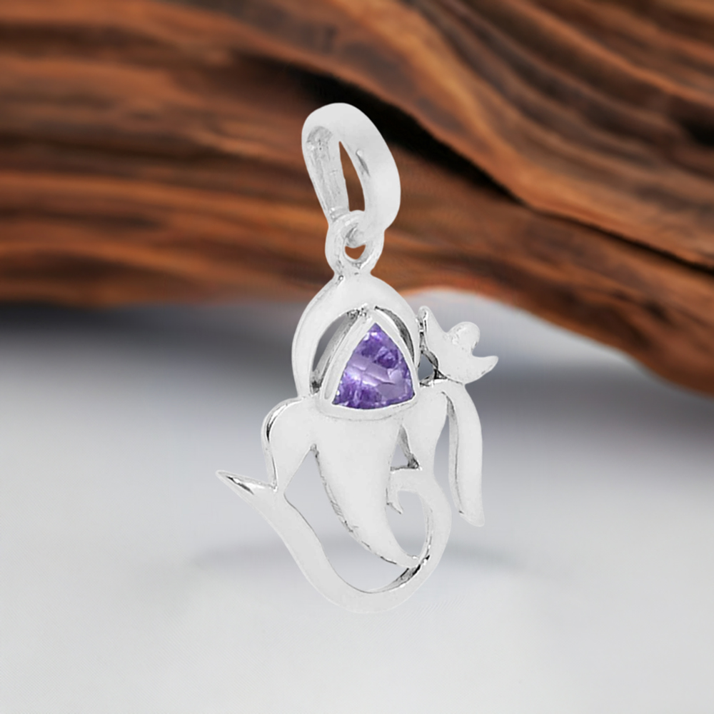 Amethyst Gemstone Handmade Pendants In 925 Sterling Silver Jewelry 925SSP307-1