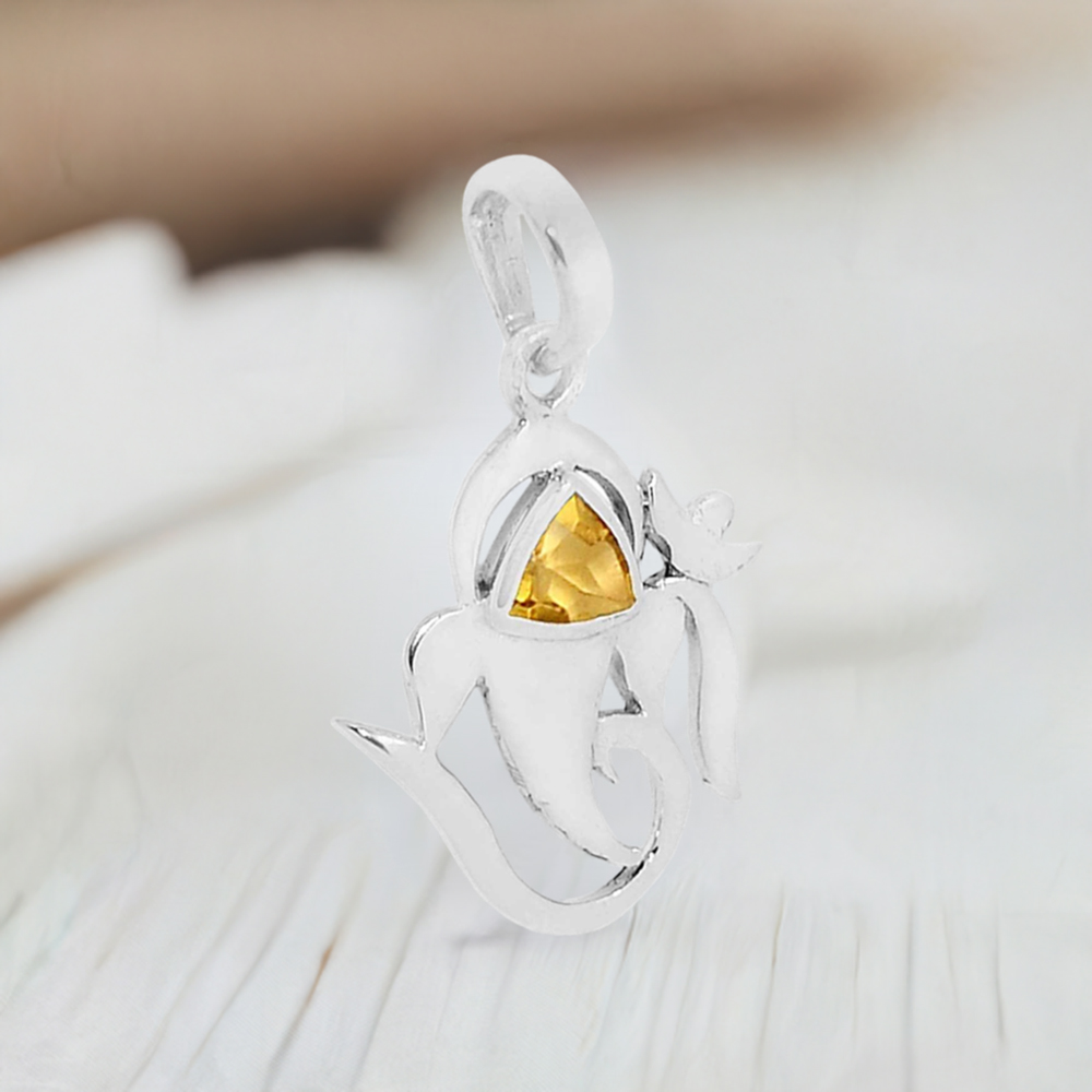 Citrine Gemstone Pendants In Fine Sterling Silver Jewelry 925SSP307-3