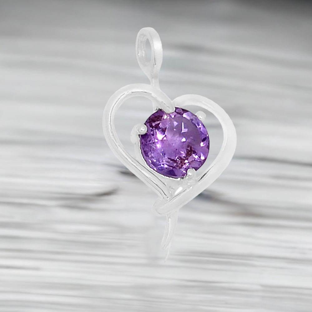 Amethyst Gemstone Handmade Pendants In 925 Sterling Silver Jewelry 925SSP309-1