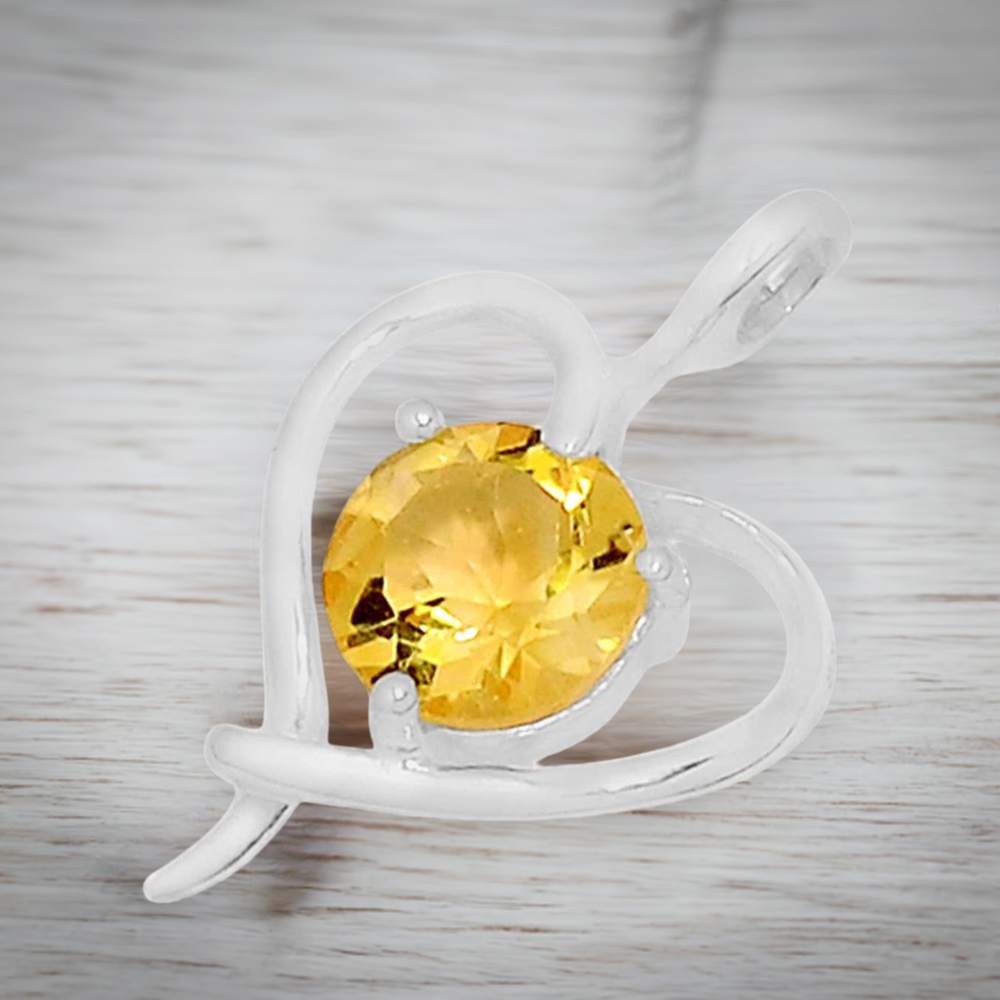 Citrine Gemstone Pendants In Fine Sterling Silver Jewelry 925SSP309-3
