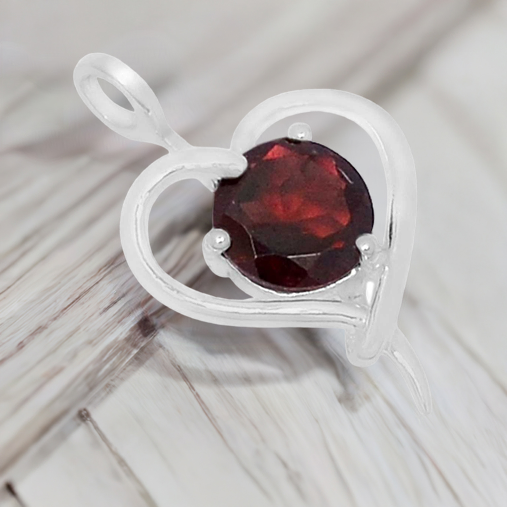 Garnet Gemstone Pendants In 925 Solid Silver Jewelry 925SSP309-4