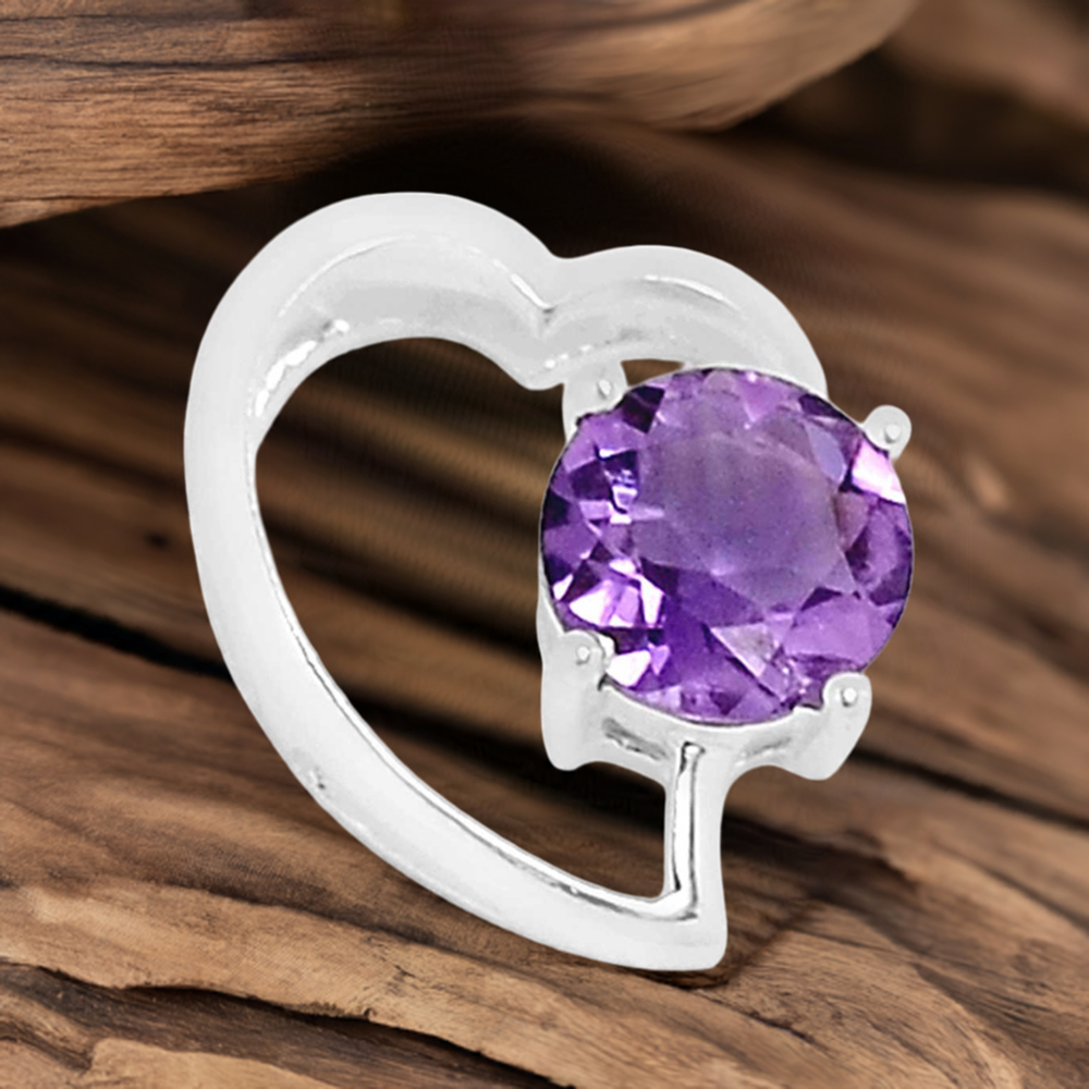 Amethyst Gemstone Pendants In 925 Solid Silver Jewelry 925SSP310-1