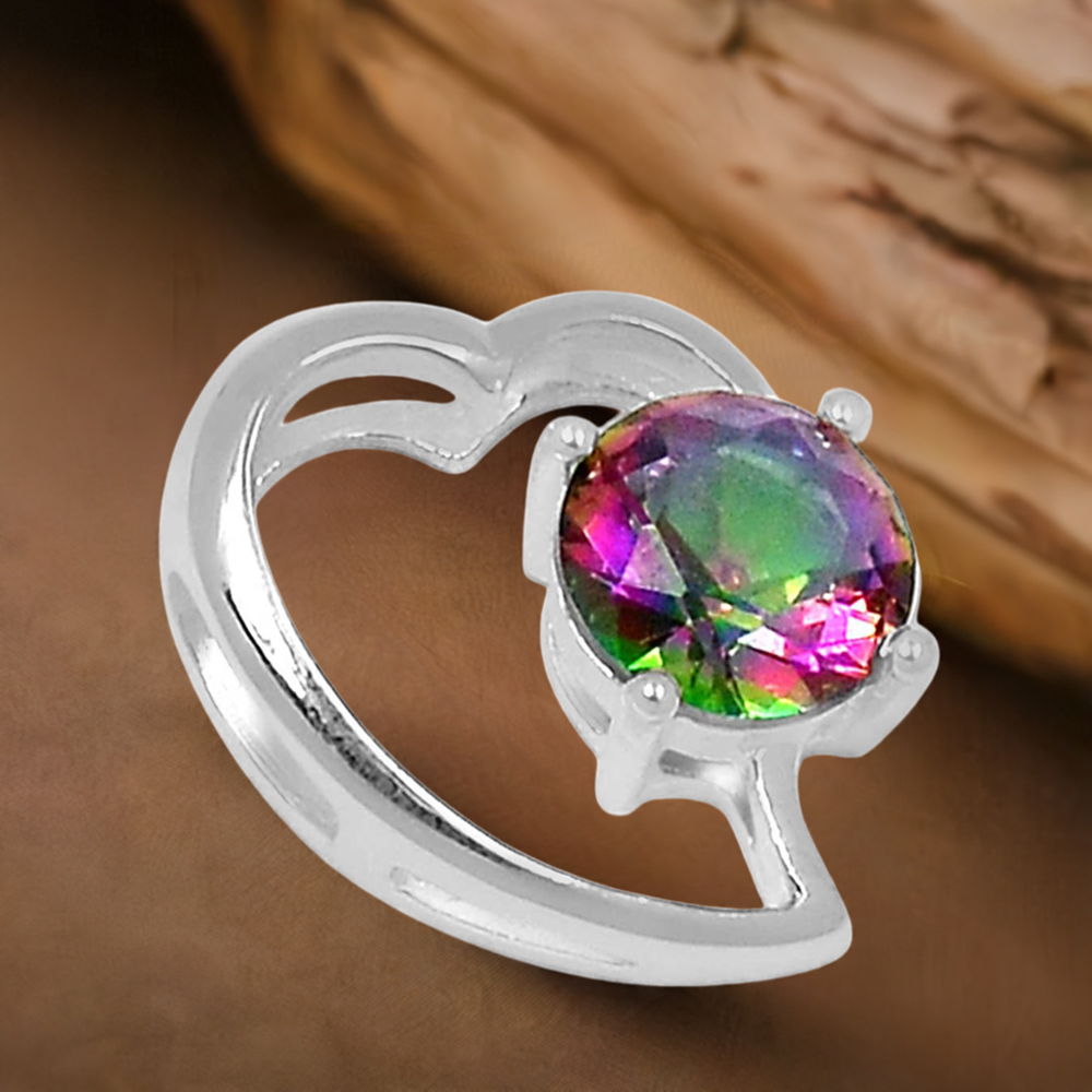 Mystic Topaz Gemstone Pendants In 925 Fine Silver Jewelry 925SSP310-7