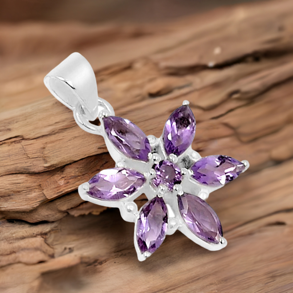 925 Sterling Silver Handmade Pendants In Amethyst Gemstone Jewelry 925SSP313-1