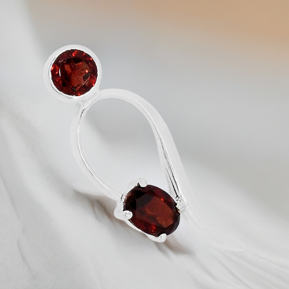 Fine Sterling Silver Pendants In Garnet Gemstone Jewelry 925SSP317-4