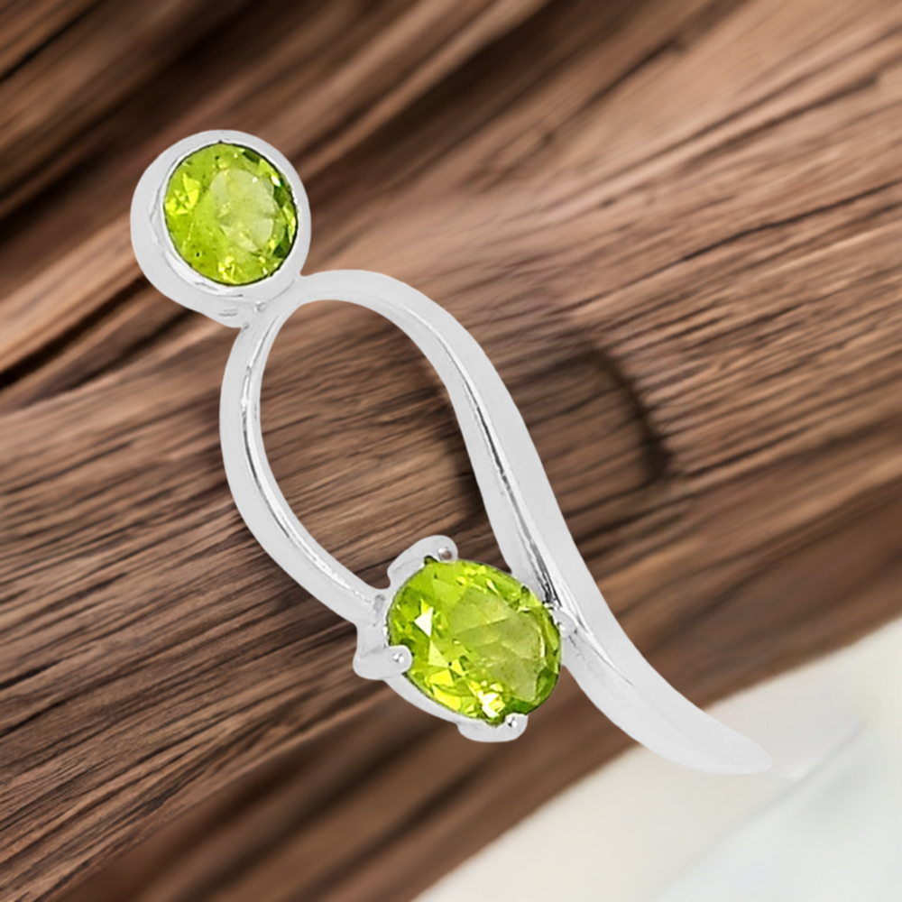 925 Fine Silver Pendants In Peridot Gemstone Jewelry 925SSP317-6