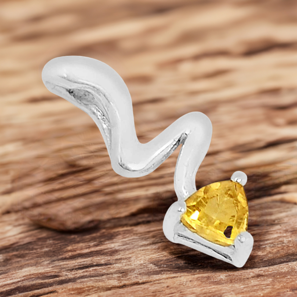 Citrine Gemstone Pendants In Fine Sterling Silver Jewelry 925SSP318-3