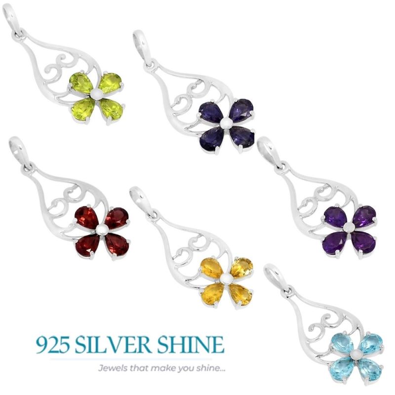 Citrine Gemstone Pendants In 925 Solid Silver Jewelry 925SSP319-3_3