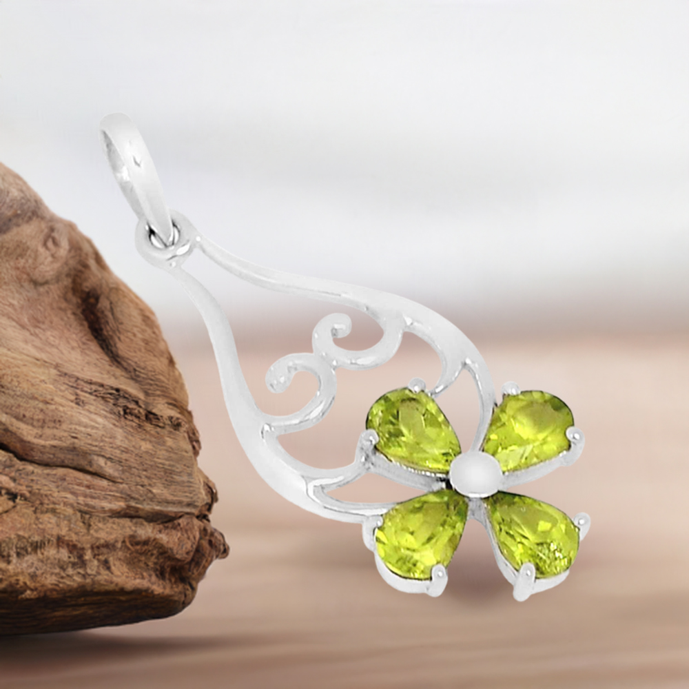Peridot Gemstone Handmade Pendants In Solid Sterling Silver Jewelry 925SSP319-6