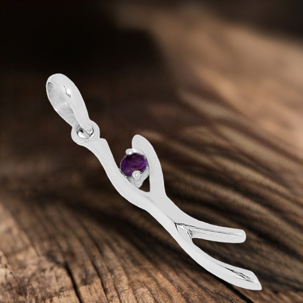 Amethyst Gemstone Pendants In Fine Sterling Silver Jewelry 925SSP320-1