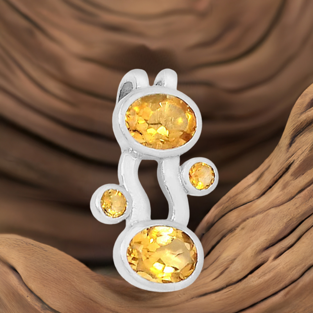 Citrine Gemstone Handmade Pendants In 925 Sterling Silver Jewelry 925SSP321-3