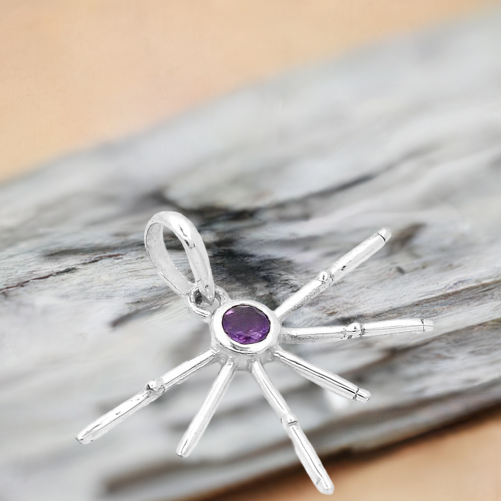 925 Sterling Silver Handmade Pendants In Amethyst Gemstone Jewelry 925SSP323-1